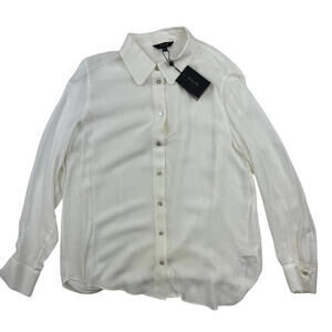 Massimo Dutti Button-Up Shirt Blouse Creme Size 6 US